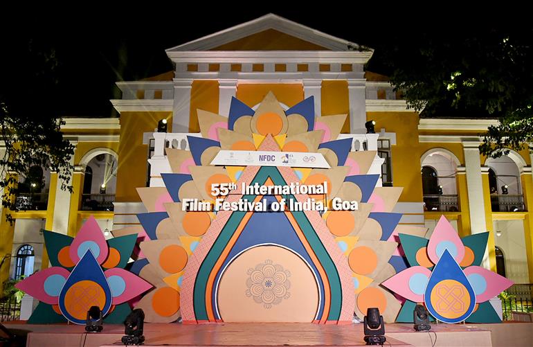 Glimpses of preparations for the 55th International Film Festival of India (IFFI), in Goa on November 19, 2024.