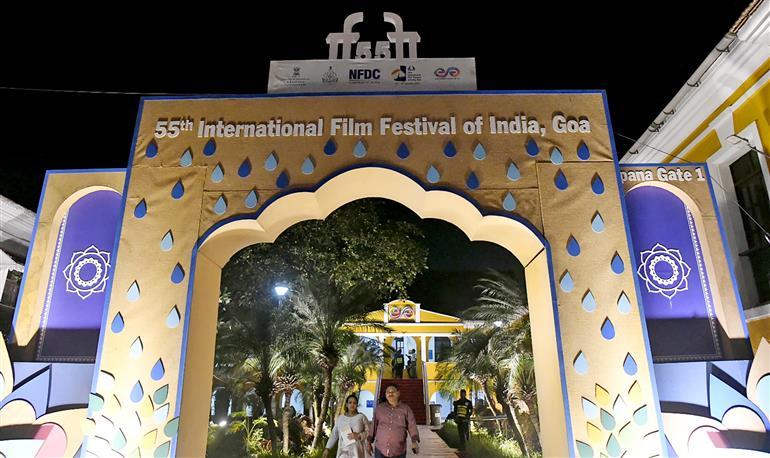 Glimpses of preparations for the 55th International Film Festival of India (IFFI), in Goa on November 19, 2024.