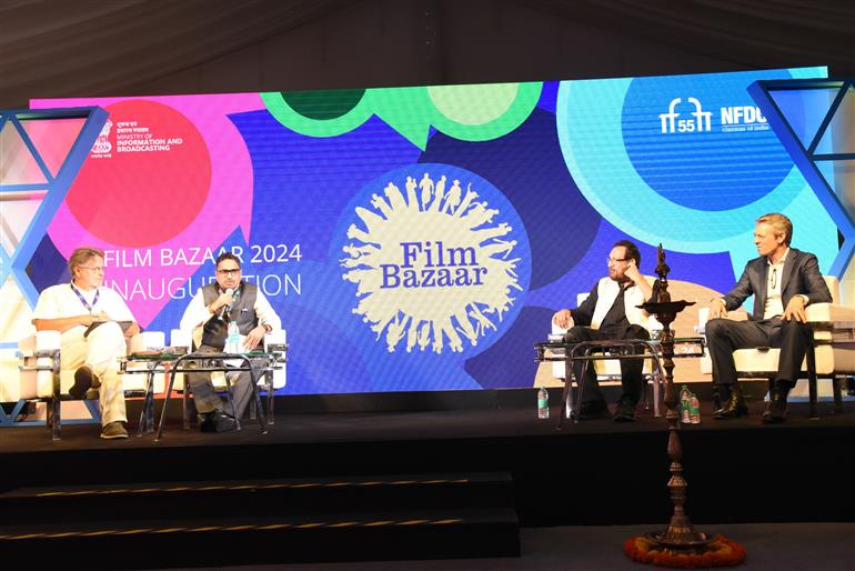 The Secretary, Ministry of Information & Broadcasting, Sh. Sanjay Jaju, calls Film Bazaar an exceptional platform to nurture future filmmakers, in Goa on November 20, 2024.