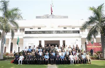 The Vice President of India, Shri Jagdeep at the National Defence College (NDC), in New Delhi on November 21, 2024.