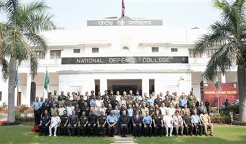 The Vice President of India, Shri Jagdeep at the National Defence College (NDC), in New Delhi on November 21, 2024.