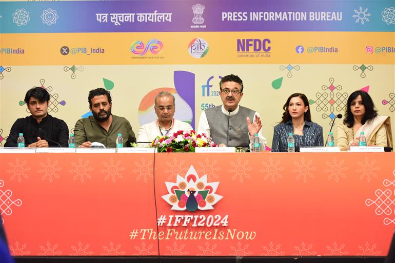 Launch of WAVES OTT by Prasar Bharati, WAVES makes its entry as a large aggregator OTT with Inclusive India stories in 12+ Languages, embracing Indian culture with an international outlook at 55th IFFI, in Goa on November 21, 2024. 