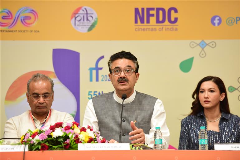 Launch of WAVES OTT by Prasar Bharati, WAVES makes its entry as a large aggregator OTT with Inclusive India stories in 12+ Languages, embracing Indian culture with an international outlook at 55th IFFI, in Goa on November 21, 2024. 