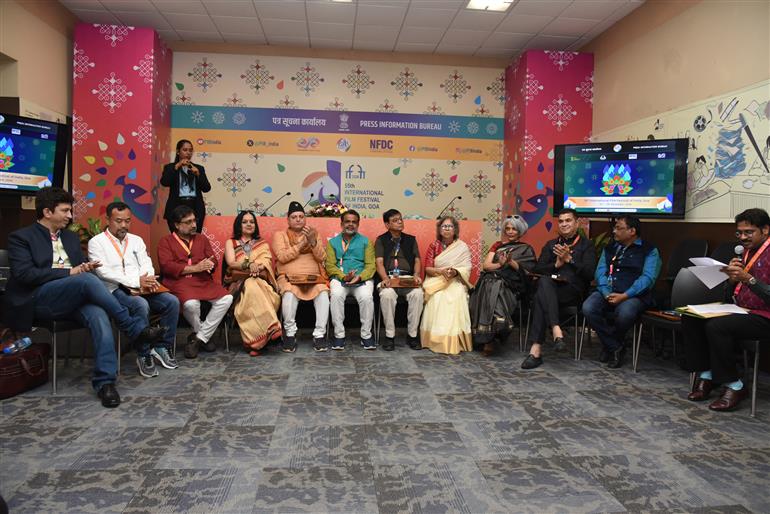 Press Conference by Indian Panorama Feature Films Jury Members at 55th IFFI, in Goa on November 21, 2024. 