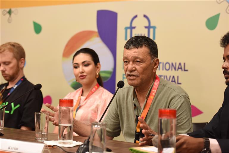 Cast and Crew from the Movie The song Sustxotin Interacting with the Media at 55th IFFI, in Goa on November 22, 2024. 