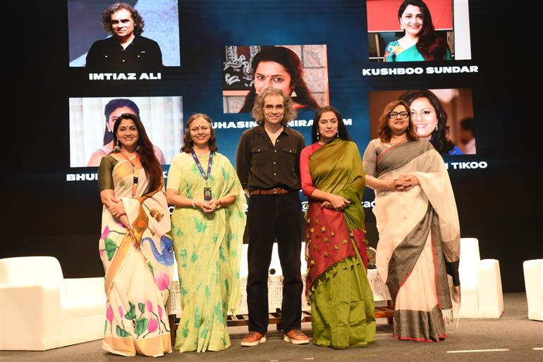 Speakers of Panel discussion on ‘Women Safety and Cinema’ at 55th IFFI, in Goa on November 22, 2024. 