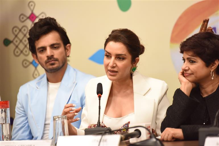 Smt Tisca Chopra, Director of ‘Saali Mohabbat’ addressing with the Media at 55th IFFI, in Goa on November 22, 2024.