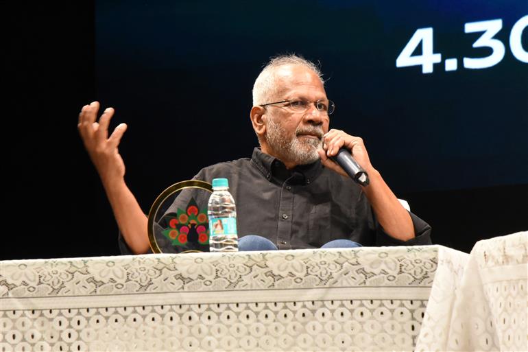 Shri Mani Ratnam, Renowned Filmmaker addressing at the 55th IFFI, in Goa on November 22, 2024.