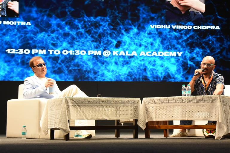Masterclass in Progress with Shri Vidhu Vinod Chopra and Shri Shantanu Moitra at 55th IFFI, in Goa on November 22, 2024.