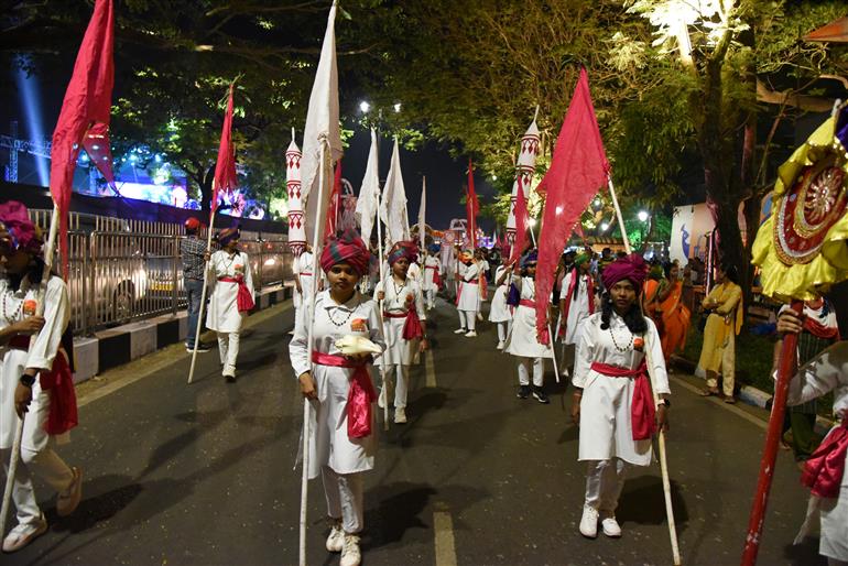  “Exuberant Moments of celebration” captured during the ‘PARADE’ on Day 3 at 55 IFFI, in Goa on November 22, 2024.