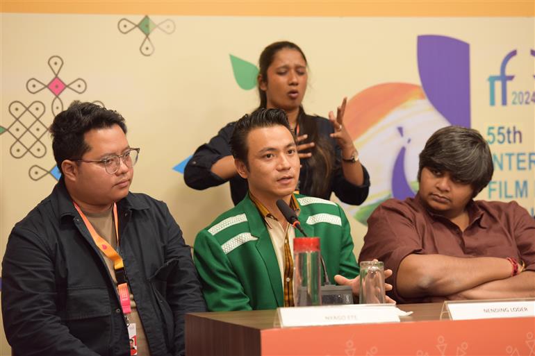 Nending Loder Director, Actor and Screenwriter of Movie ‘Karken’ at 55 IFFI, in Goa on November 23, 2024.