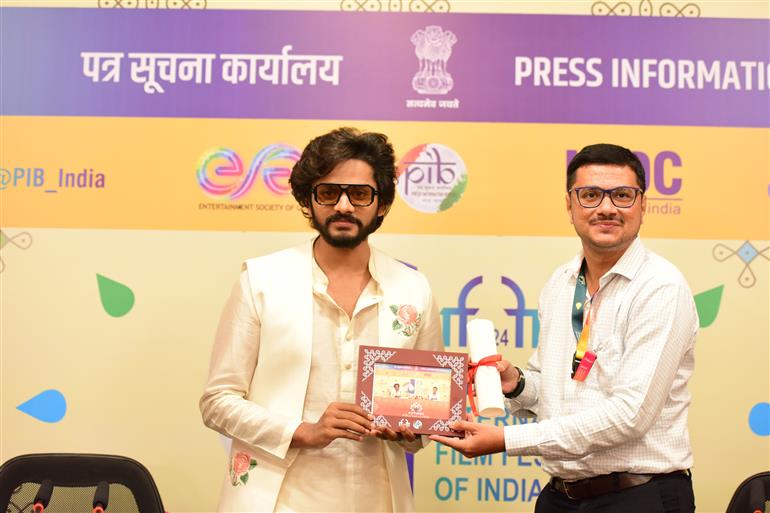 Lead Actor, Shri Teja Sajja of Movie ‘Hanu-Man’ at Press Conference at 55 IFFI, in Goa on November 23, 2024.