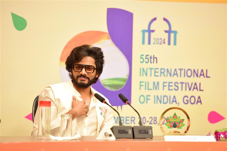 Lead Actor, Shri Teja Sajja of Movie ‘Hanu-Man’ at Press Conference at 55 IFFI, in Goa on November 23, 2024.