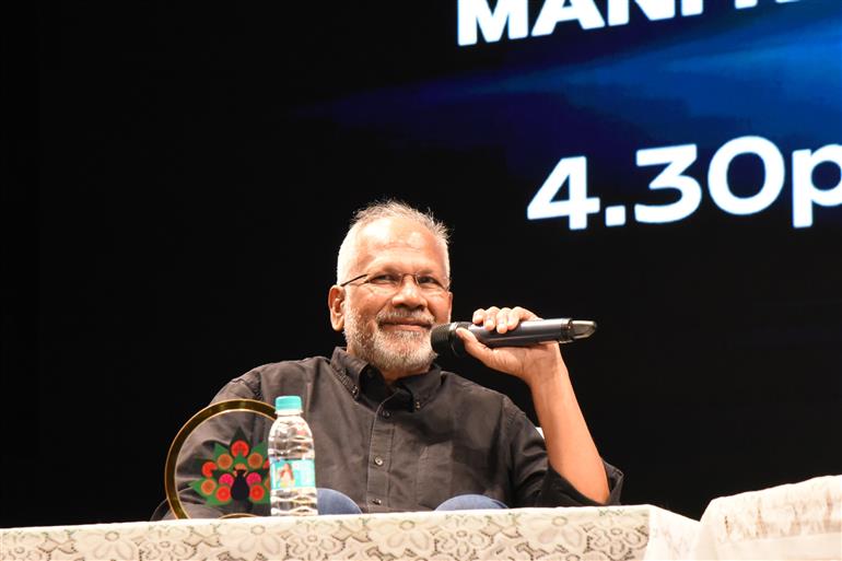 Shri Mani Ratnam, Renowned Filmmaker at Masterclass, on Transforming Literary Masterpieces into Engaging films at 55th IFFI, in Goa on November 22, 2024.