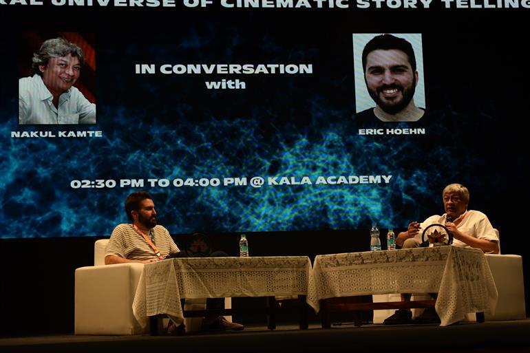 Master Class on Sound Design The Aural Universe of cinematic Story Telling in progress with Shri Nakul Kamte and Eric Hoehn at 55th IFFI, in Goa on November 22, 2024.