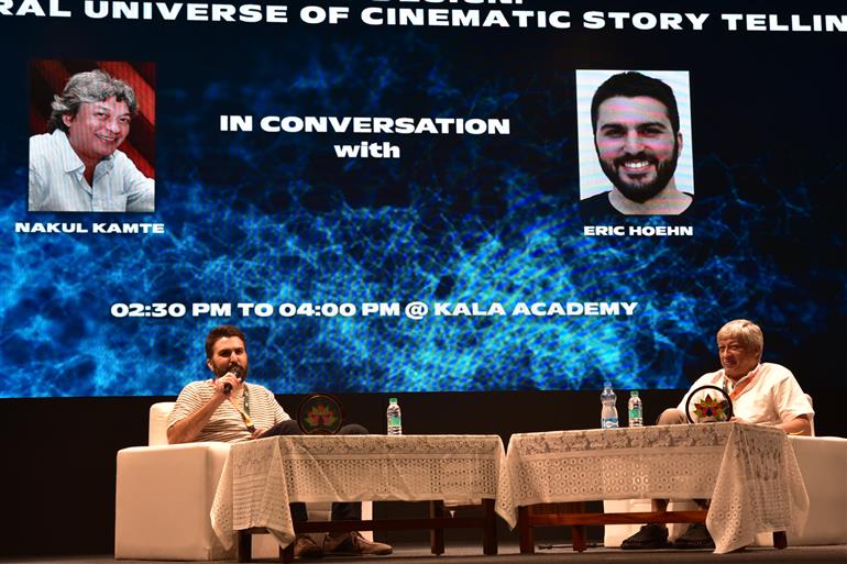 Master Class on Sound Design The Aural Universe of cinematic Story Telling in progress with Shri Nakul Kamte and Eric Hoehn at 55th IFFI, in Goa on November 22, 2024.