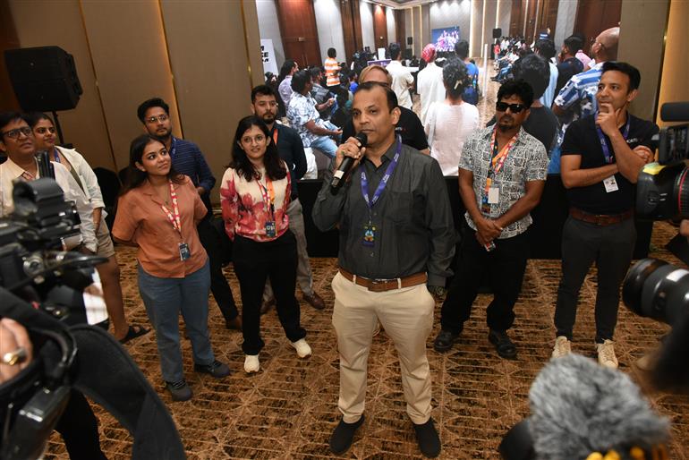 Scenes from 48 Hour Filmmaking Challenge under way at day - 3 at 55th IFFI, in Goa on November 23, 2024.