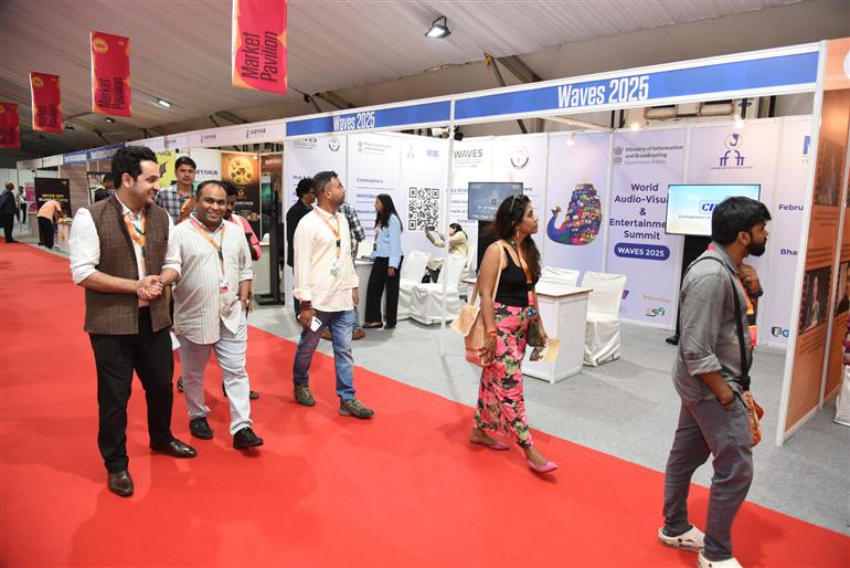 Curated tour of Film Bazaar for Media Delegates at 55th IFFI, in Goa on November 23, 2024.