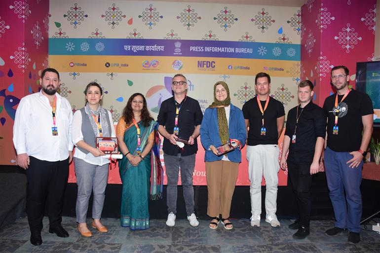 Directors of movies Sluggard Clan, Gulizar, Fear & Trembling at Press Conference at 55th IFFI, in Goa on November 23, 2024.