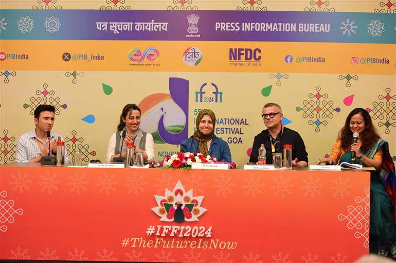 Directors of movies Sluggard Clan, Gulizar, Fear & Trembling at Press Conference at 55th IFFI, in Goa on November 23, 2024.