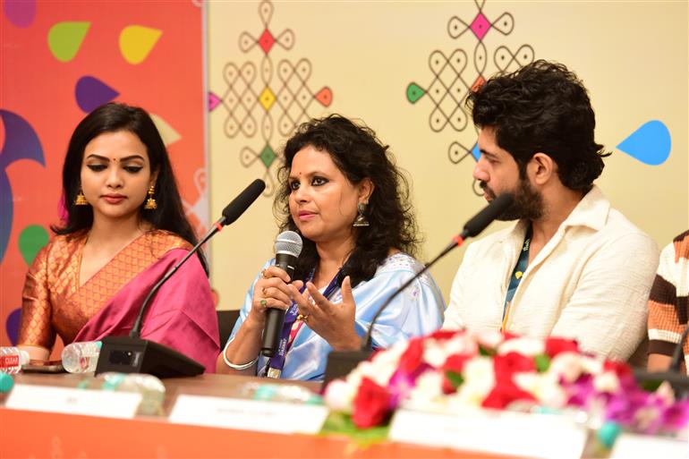 Cast and crew of movies Karkhanu, Google Matrimony & Rador Pakhi at Press Conference at 55th IFFI, in Goa on November 23, 2024.