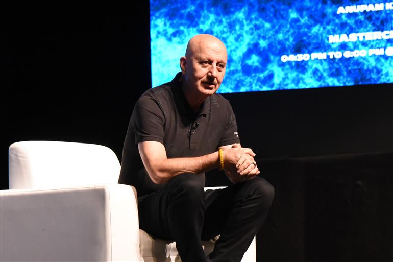 Master Class by noted Actor Anupam Kher on “Power of failure” at 55th IFFI, in Goa on November 23, 2024.