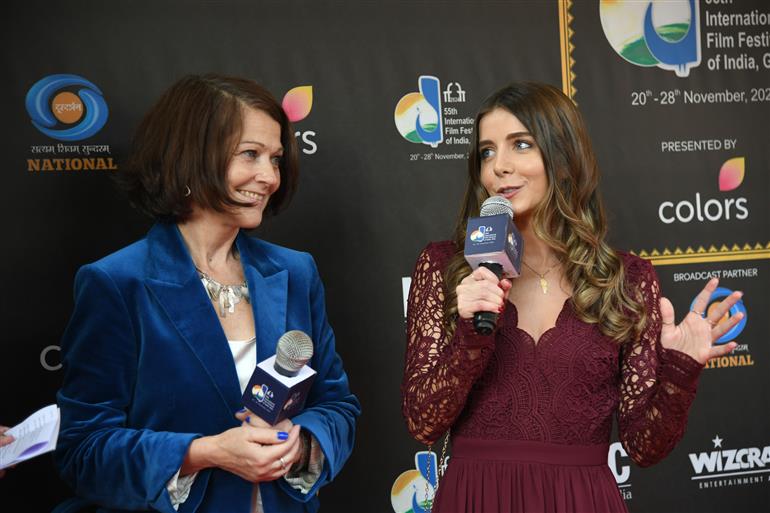 ‘BASSIMA’S WOMB’ Babek Aliassa - Director, Actor Maxine Denis - Actress Nicole-Sylvie Lagarde - Actress at 55th IFFI, in Goa on November 23, 2024.