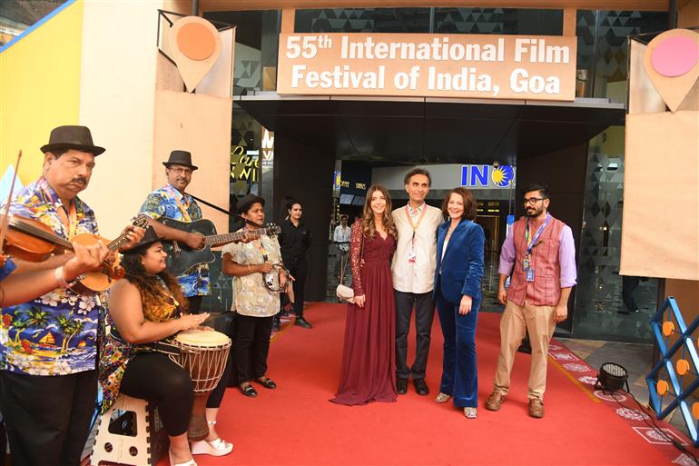 ‘BASSIMA’S WOMB’ Babek Aliassa - Director, Actor Maxine Denis - Actress Nicole-Sylvie Lagarde - Actress at 55th IFFI, in Goa on November 23, 2024.
