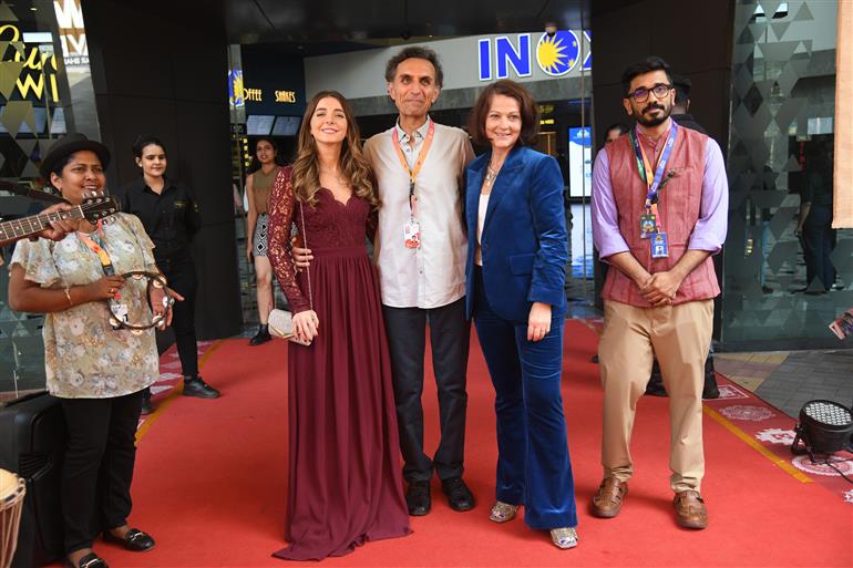‘BASSIMA’S WOMB’ Babek Aliassa - Director, Actor Maxine Denis - Actress Nicole-Sylvie Lagarde - Actress at 55th IFFI, in Goa on November 23, 2024.