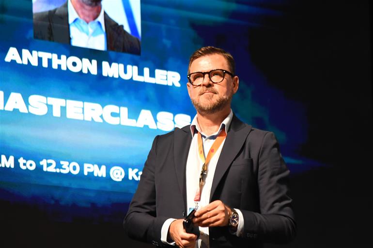 Anthon Muller during the Masterclass on ‘Laser for Post-Production and Evolution to HDR’ at the 55th IFFI, in Goa on November 24, 2024.