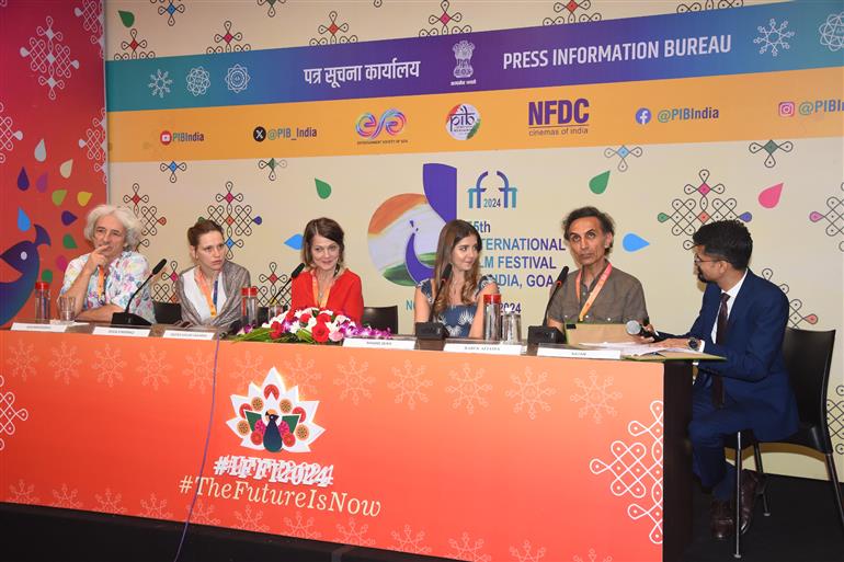 Press Conference by team of Movies ‘Bassima’s Womb’ and ‘Loonies’ at 55th IFFI, in Goa on November 24, 2024. 
