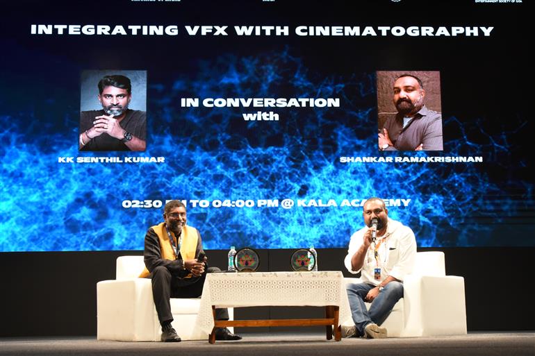 Integrating VFX with Cinematography-K K Senthil Kumar ‘In-Conversation’ with Shankar Ramakrishnam at 55th IFFI, in Goa on November 25, 2024. 