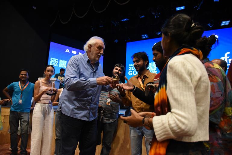 Masterclass by renowned Australian film Director & Satyajit Ray Lifetime Achievement Award winner Phillip Noyce at 55th IFFI, in Goa on November 25, 2024. 