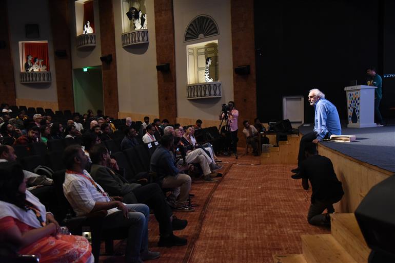 Masterclass by renowned Australian film Director & Satyajit Ray Lifetime Achievement Award winner Phillip Noyce at 55th IFFI, in Goa on November 25, 2024. 