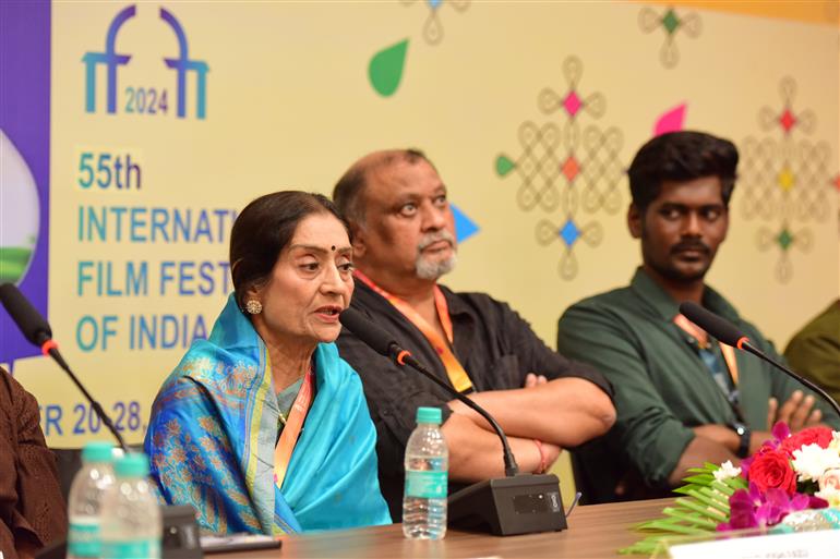 Press Conferance with teams of movies Sivantha Mann, Main Nida and Kerebete at 55th IFFI, in Goa on November 25, 2024. 