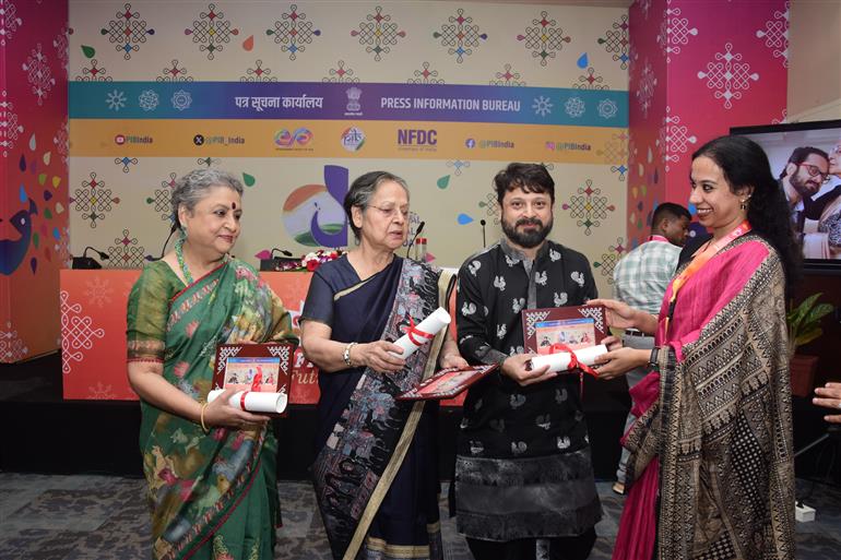 Press Conference of the team of Aamar Boss at 55th IFFI, in Goa on November 26, 2024.