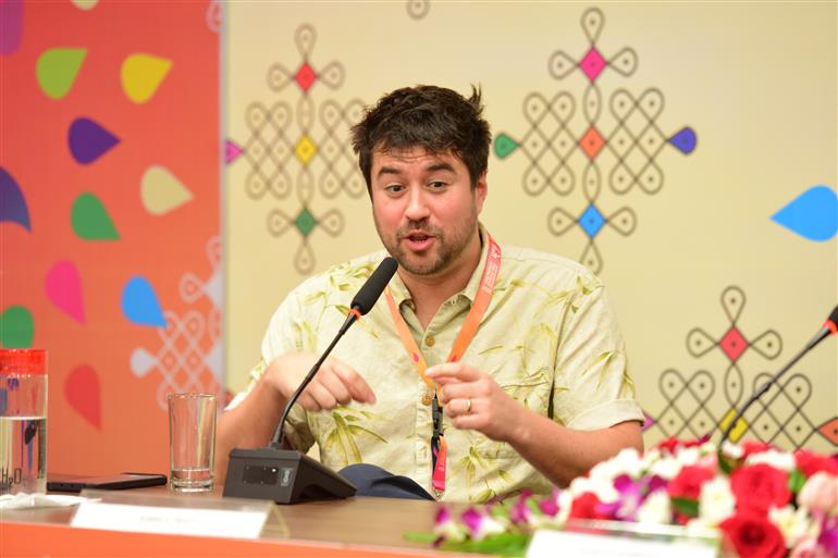 Shri Marcello Botta (Director) from the movie ‘Betania’ and Shri Joshua Trigg (Director) from the movie ‘Satu - Year of the Rabbit’ during Press Conference at 55th IFFI, in Goa on November 26, 2024.  
