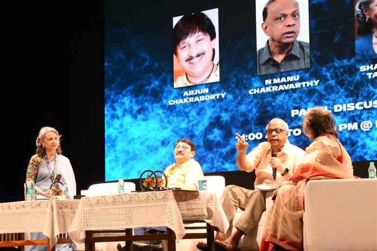 Scenes from panel discussion at 55th IFFI, in Goa on November 27, 2024. 