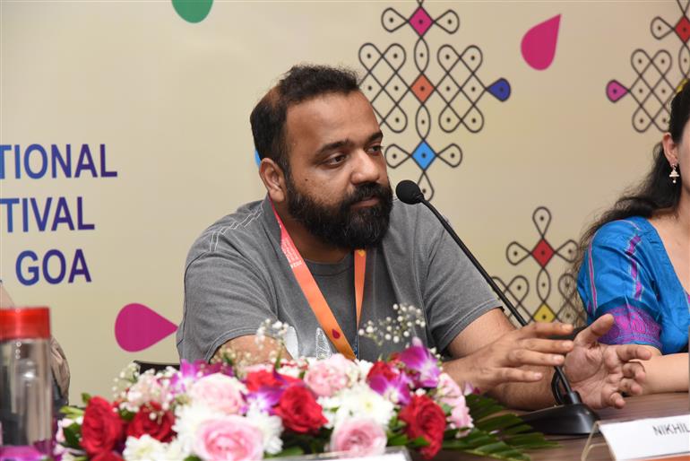Press Conference teams of ‘Raavsaaheb’ and ‘Srikanth’ (Nidhi Hiranandani, Tushar Hiranandani & Nikhil Mahajan) at 55th IFFI, in Goa on November 27, 2024. 