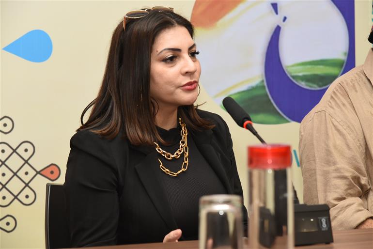 Press Conference teams of ‘Raavsaaheb’ and ‘Srikanth’ (Nidhi Hiranandani, Tushar Hiranandani & Nikhil Mahajan) at 55th IFFI, in Goa on November 27, 2024. 