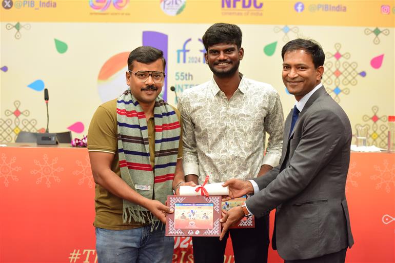 Press Conference with team of ‘Mikka Bannada Hakki’ at 55th IFFI 2024, in Goa on November 27, 2024.