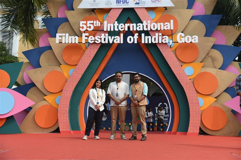 Cast and Crew from the movie ‘Boong’ at the Red Carpet at 55th IFFI 2024, in Goa on November 27, 2024.