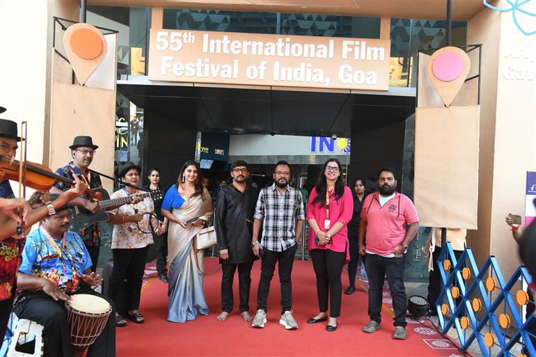 Cast and Crew from the movie ‘Razakar’ at the Red Carpet at 55th IFFI 2024, in Goa on November 27, 2024.