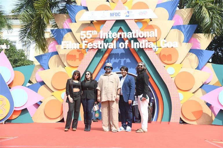 Cast and Crew from the movie ‘Srikanth’ at the Red Carpet at 55th IFFI 2024, in Goa on November 27, 2024.