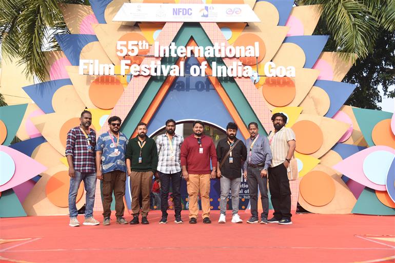 Ragesh Narayanan (Writer & Director) and Anu Ananthan (Producer) along with other cast and crew from the movie ‘Thanupp (The Cold)’ attended the Red Carpet at 55th IFFI 2024, in Goa on November 27, 2024.