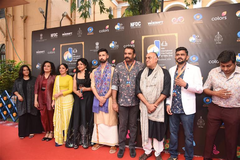 P R Arun (Director) and Krishnan Sethukumar (Producer) along with cast and crew from the movie ‘Pharma (Series)’ walked the Red Carpet at 55th IFFI 2024, in Goa on November 27, 2024.