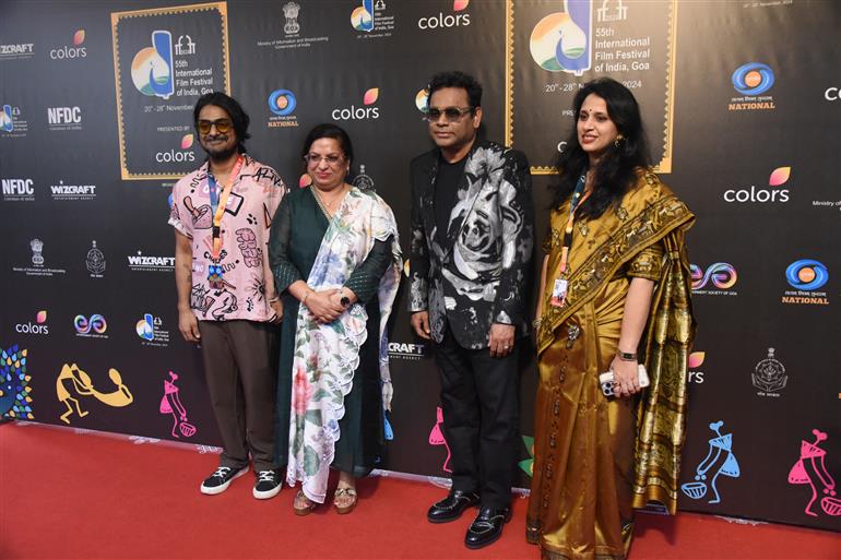 Rohit Gupta (Director) and AR Rahman (Producer) from the movie ‘Headhunting To Beatboxing’ walked the Red Carpet at 55th IFFI 2024, in Goa on November 27, 2024.