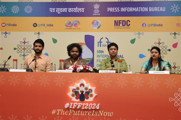 Scenes from press conference with teams of ‘Monihara’ and ‘Juiphool’ at 55th IFFI 2024, in Goa on November 28, 2024.