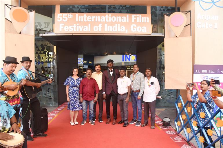 Team of ‘Mikka Bannada Hakki’ walks the Red Carpet at 55th IFFI, in Goa on November 28, 2024. 