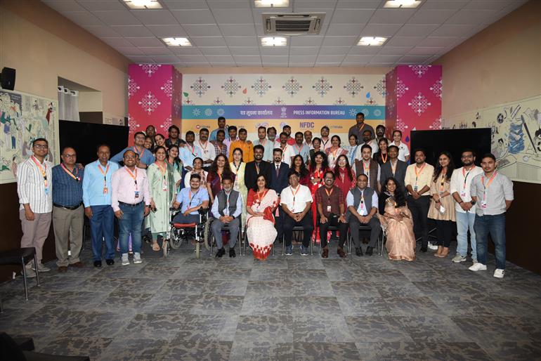 Group Photo of PIB IFFI Team with DG West Smt. Smita Vats Sharma at 55th IFFI, in Goa on November 28, 2024. 